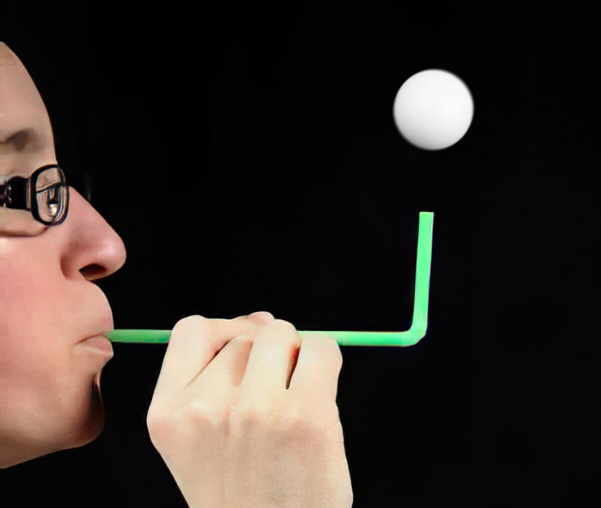 Bernoulli's Principle - levitating ping pong ball experiment